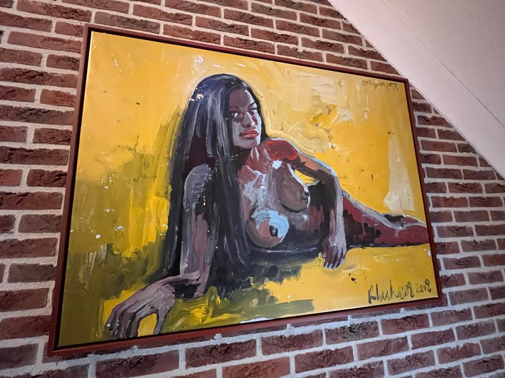 Peter Klashorst Schilderij - Vrouwelijk Naakt, Ophalen of Verzenden