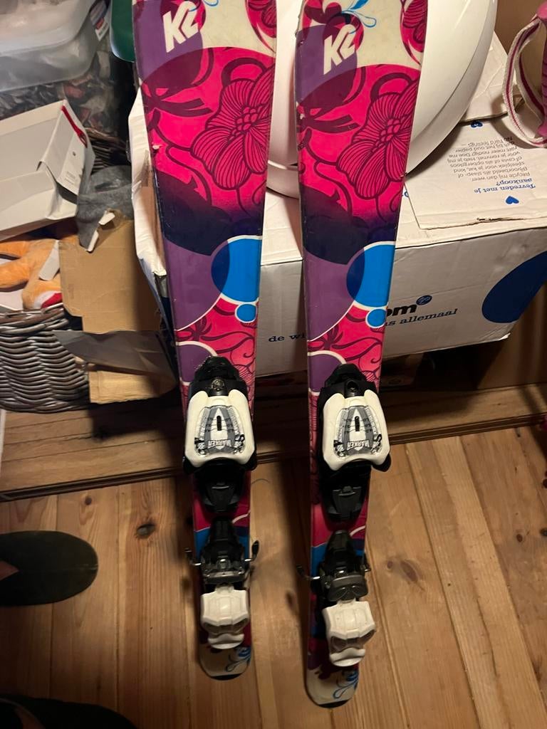 K2 Meidenski's met stokken - 100cm, Overige merken, Gebruikt, 100 tot 140 cm, Ophalen of Verzenden