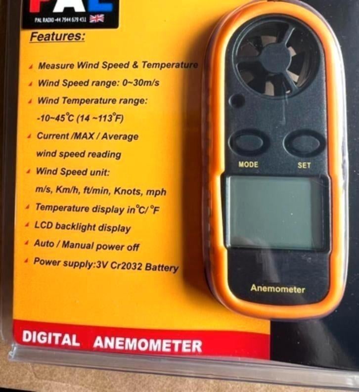 Anemometer windmeter handmatig weerstation windsnelheid, Ophalen of Verzenden