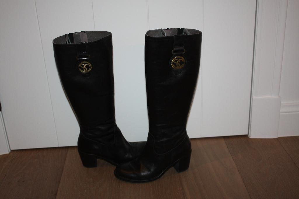 Zeer mooie lederen laarzen van Scapa, maat 37, Hoge laarzen, Scapa, Zwart, Ophalen of Verzenden