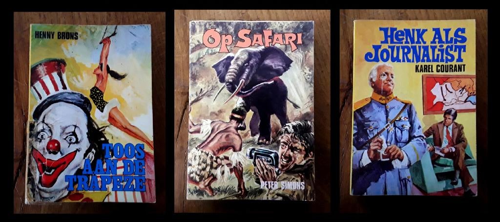 3x boekjes uitgeverij Nooitgedacht - Toos, Henk, op safari, Ophalen of Verzenden, Gelezen