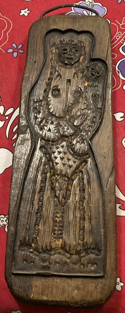 Oude Houten Koekplank speculaasplank met vrouw, Antiek en Kunst, Antiek | Keukenbenodigdheden, Ophalen of Verzenden