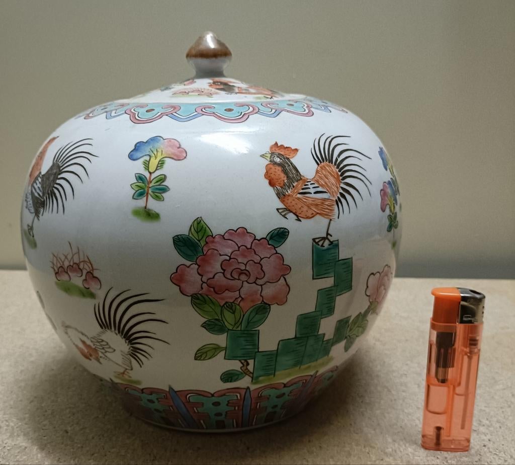 Grote Chinese Famille Rose Dekselpot China Chinees, Ophalen of Verzenden