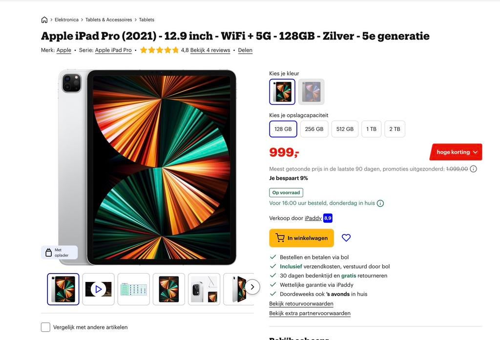 Apple ipad pro 5th gen met magic keyboard, Computers en Software, Apple iPads, Ophalen, Zo goed als nieuw, 11 inch, Grijs