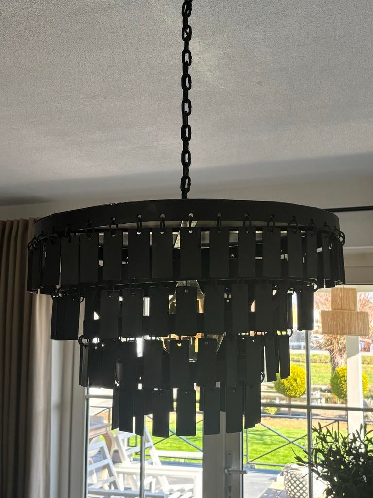 Robuuste hanglamp (Hoffz stijl kroonluchter), Huis en Inrichting, Ophalen of Verzenden, Landelijk, Zo goed als nieuw, Metaal