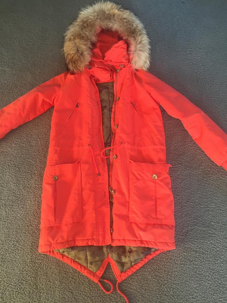 IQ Berlin oranje parka maat 36, Kleding | Dames, Jassen | Winter, Ophalen of Verzenden, Gedragen, Maat 36 (S), Oranje
