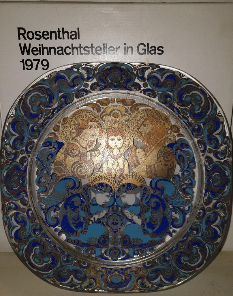 Rosenthal glazen kerst bord 1979, Ophalen of Verzenden, Gebruikt