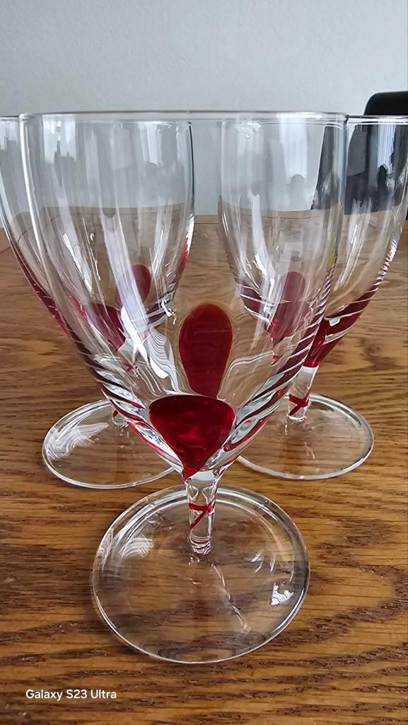 Prachtige loodvrij kristallen handgemaakte glazen. Zie omsch, Ophalen of Verzenden