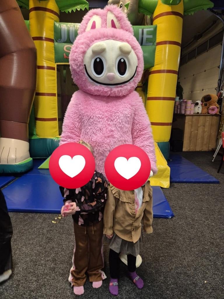 Labubu Mascotte Pak,te huur,Kinderfeestje, Ophalen of Verzenden, Nieuw, Carnaval