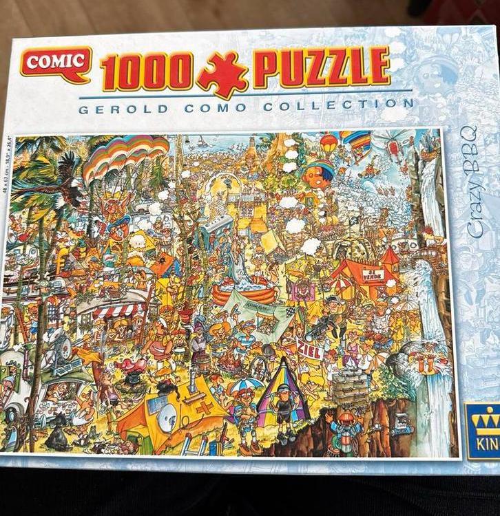 Comic 1000 stukjes puzzel - Crazy BBQ, Ophalen of Verzenden, 500 t/m 1500 stukjes, Zo goed als nieuw, Legpuzzel