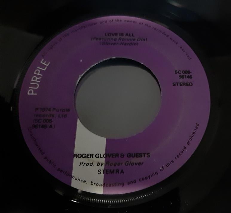 Roger Glover And Guests – Love Is All, Gebruikt, 7 inch, Single, Ophalen of Verzenden