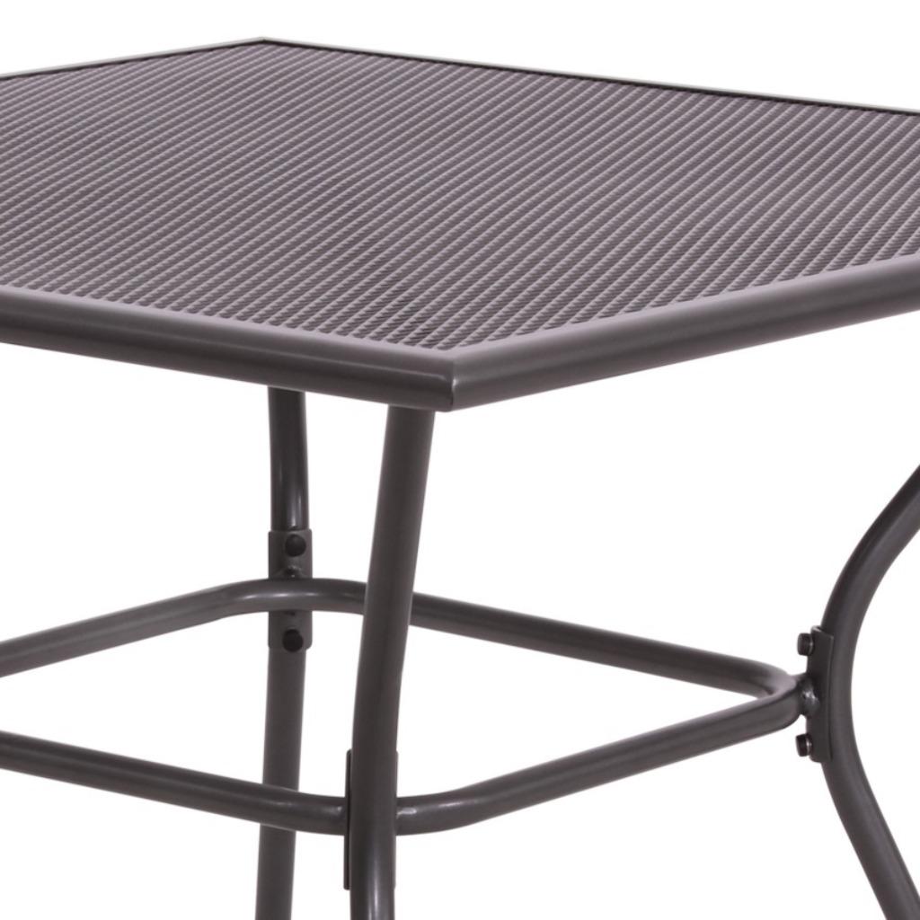 Tuintafel grijs metaal vierkant 90 x 90 cm model Nordic, Tuin en Terras, Tuintafels, Ophalen of Verzenden, Nieuw, Vierkant, Metaal