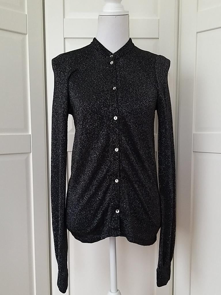 By Danie zwart zilveren glitter longsleeve top, maat 1 S, Kleding | Dames, Zwart, Ophalen of Verzenden, By Danie, Lange mouw