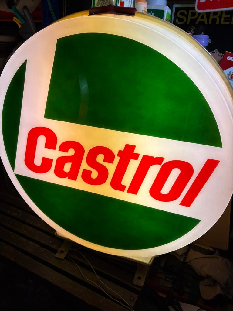 Castrol lichtreclame, Ophalen, Zo goed als nieuw, Lichtbak of (neon) lamp