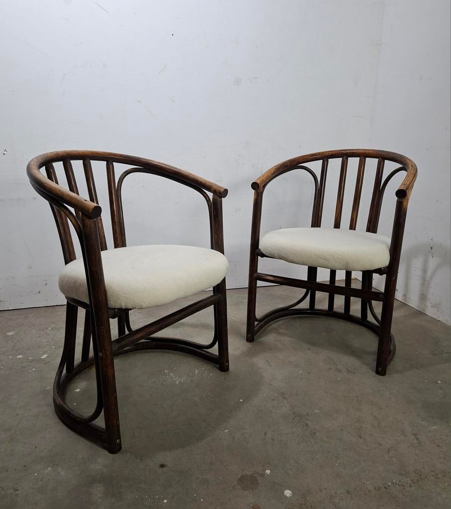 Röhe Noordwolde Manou Fauteuils - Gerestaureerd 1972, Ophalen, Gebruikt, Twee, Bruin