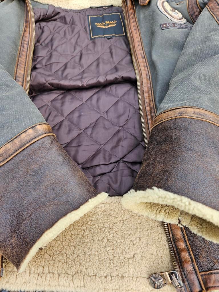 Pall Mall/ PME canvas / sheepskin vintage tussen jas (L en M, Maat 48/50 (M), ., Pall Mall PME Legend, Ophalen of Verzenden