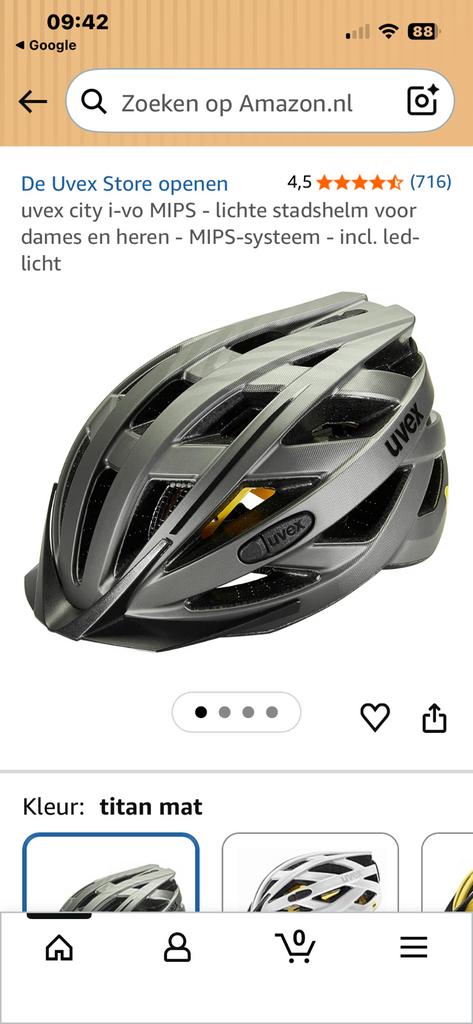 Fietshelm Uvex, grijs, Ophalen of Verzenden, Zo goed als nieuw, M, Heer of Dame