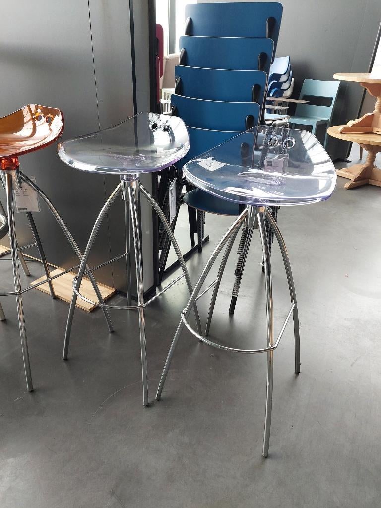 Barkruk 2x  **Scab Design**, Huis en Inrichting, Barkrukken, Nieuw, 60 tot 90 cm, Kunststof, Metaal, 2 krukken, Met voetsteun