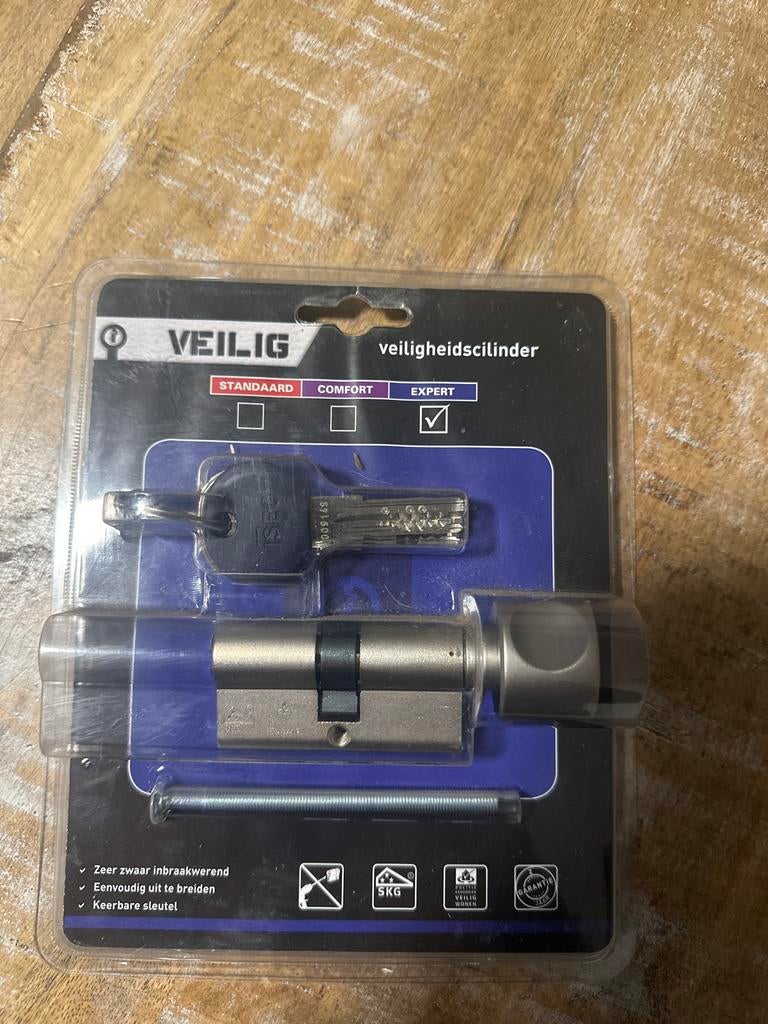 Veiligheidscilinder SKG*** met knop 30/30mm, Ophalen of Verzenden, Nieuw, Overige materialen, Slot