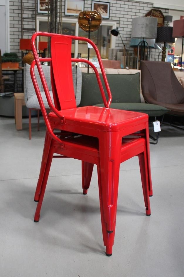 Partij hippe stoelen stapelbaar Tolix horeca verhuur terras, Ophalen, Nieuw, Metaal, Vijf, Zes of meer stoelen