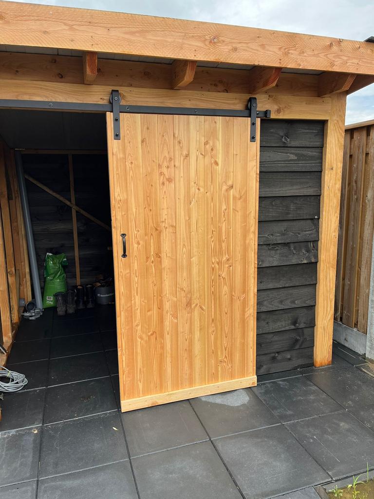 Douglas schuifdeur incl rail 2m, Ophalen, Nieuw, Hout, Deurkozijn