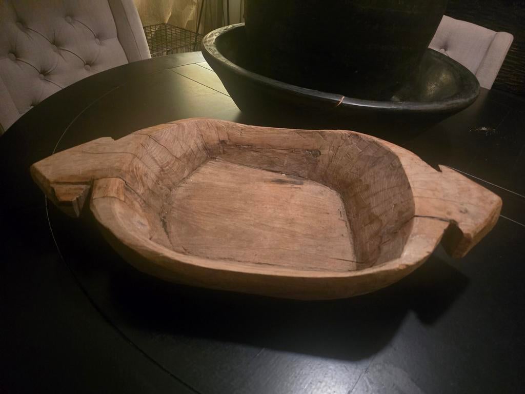 Mooie houten schaal, Ophalen of Verzenden, Zo goed als nieuw, Rond, Hout