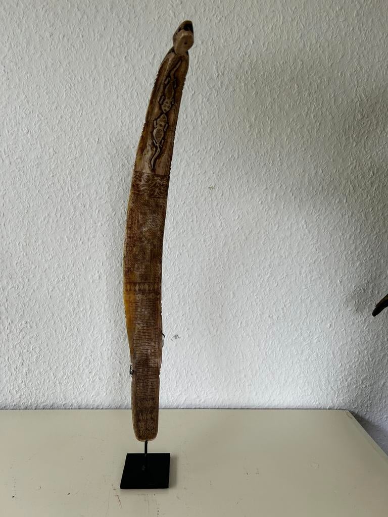 Prachtige oude benen tribal medcijjnkalender Batak Indonesie, Ophalen of Verzenden