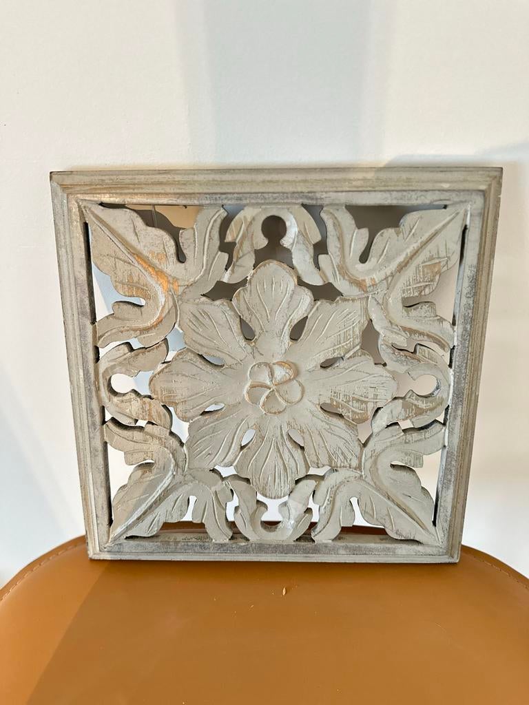 PTMD Wanddecoratie - Handgesneden Hout - 2 Stuks, Ophalen, Zo goed als nieuw