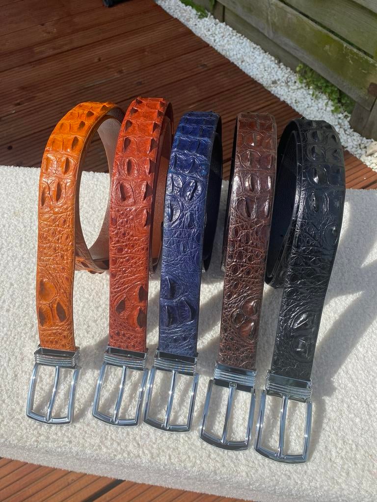 Lederen krokodillen riemen hornback croco, Ophalen of Verzenden, Zo goed als nieuw, Overige kleuren