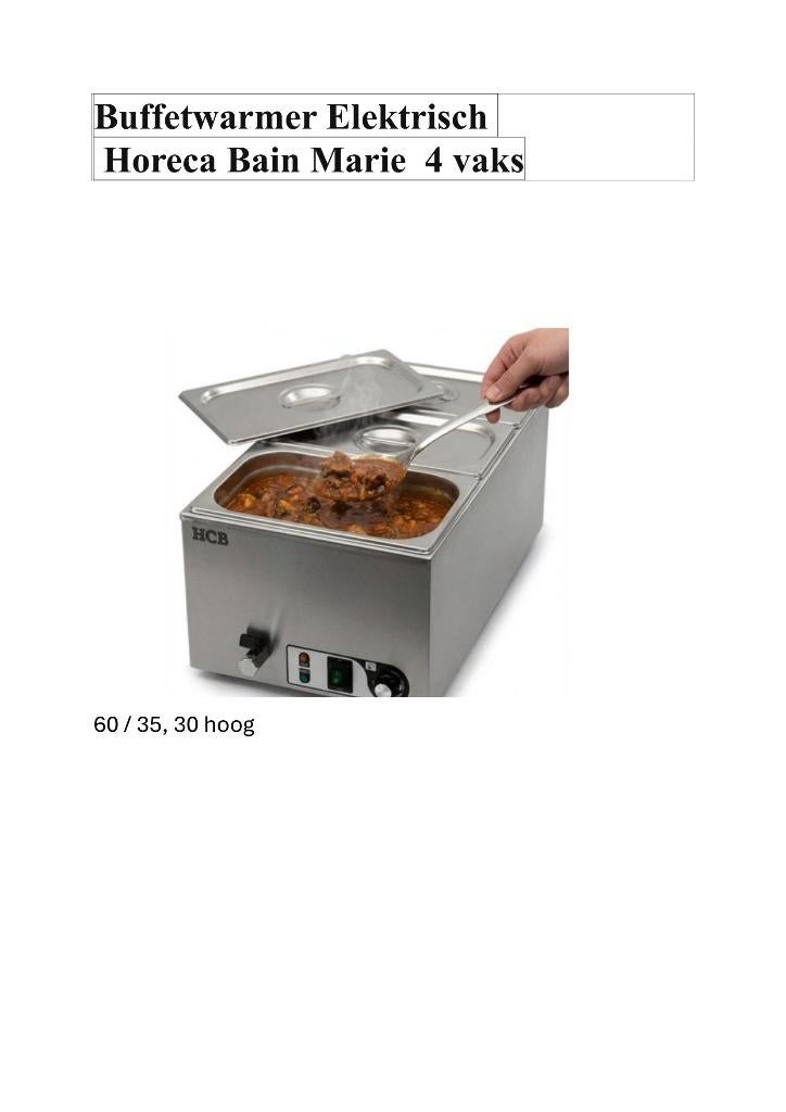 warmhoudbakken bain marie.  Electrisch, Ophalen, Zo goed als nieuw