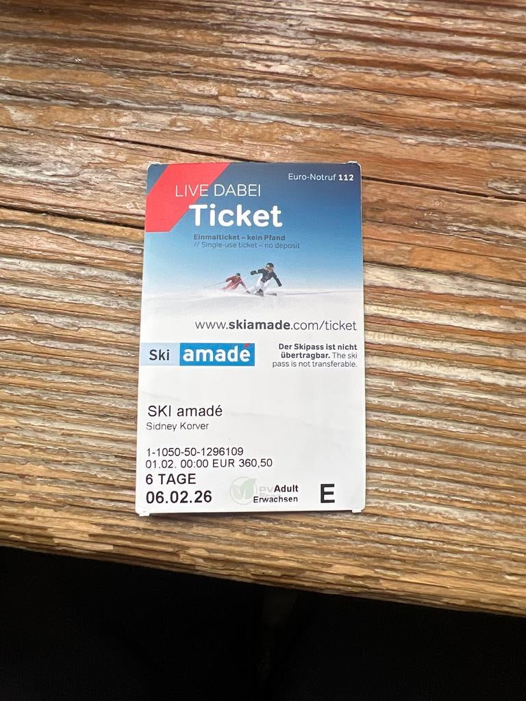 Skipas 06-02, Tickets en Kaartjes, Autovignetten, Eén persoon