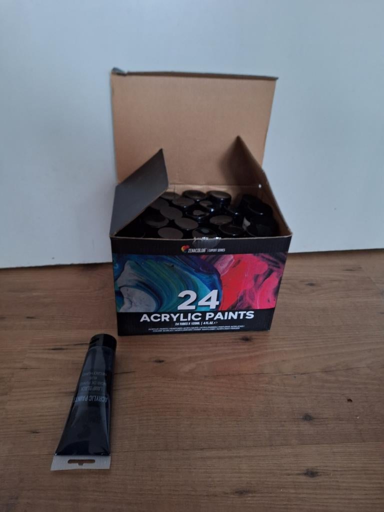 Acrylverf Set - 24 Kleuren, Hobby en Vrije tijd, Ophalen of Verzenden, Zo goed als nieuw, Acrylverf