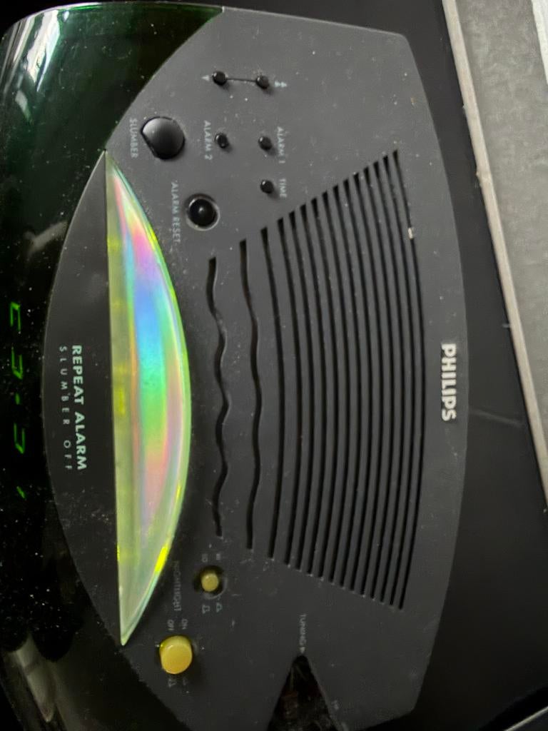 Philips Klokradio - groen, Ophalen of Verzenden, Gebruikt, Digitaal, Wekker of Tafelklok