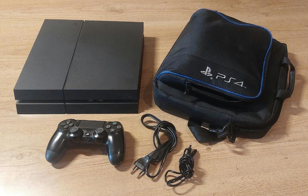 PS4 (Base) + Controller + Tas, Ophalen, Gebruikt, Met 1 controller, Original