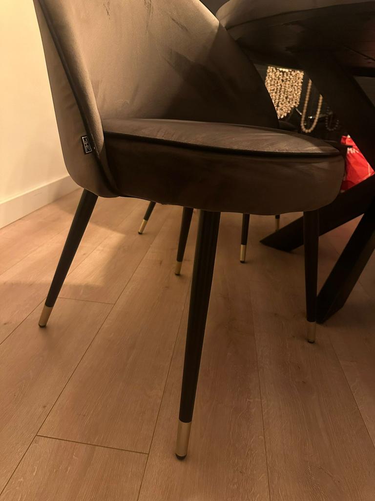 4 eetkamer stoelen van het merk “Eichholtz Cooper”, Ophalen, Zo goed als nieuw, Vier, Stof