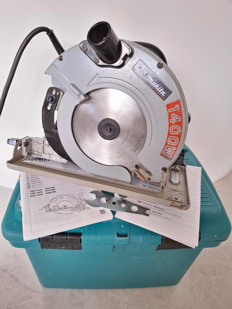 Professionele Makita 5705R cirkelzaag 1400W, koffer geleider, Ophalen, Gebruikt, Cirkelzaag, Makita