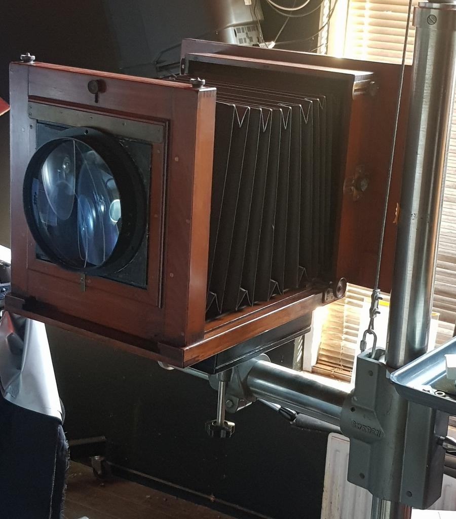 houten camera | balg camera | statiefzuil | grootformaat, Ophalen, Gebruikt, Spiegelreflex, Overige Merken