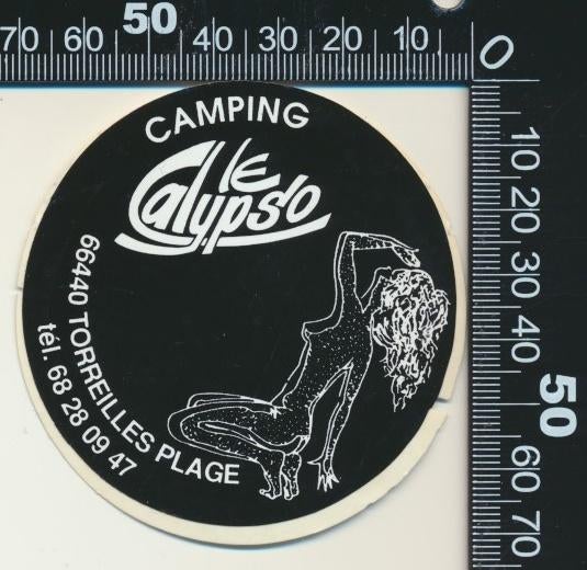 Sticker: Camping Le Calypso - Torreilles Plage, Ophalen of Verzenden, Zo goed als nieuw, Bedrijf of Vereniging
