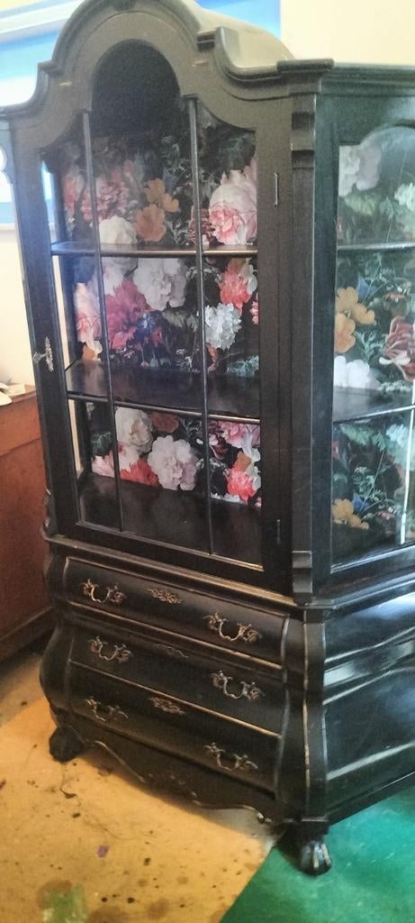 Unieke Barok vitrinekast-zeldzaam model(projectstukt), Ophalen, Gebruikt, 50 tot 100 cm, Glas