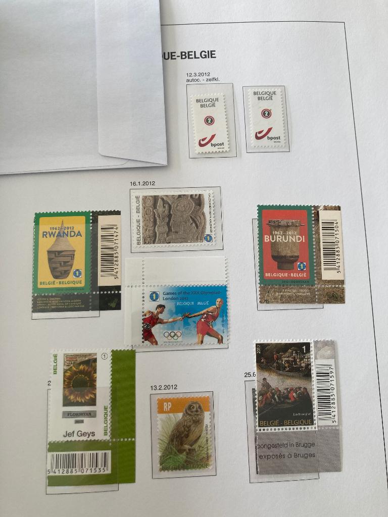 België jaargang 2012, Orginele gom, Ophalen of Verzenden, Zonder stempel, Postfris