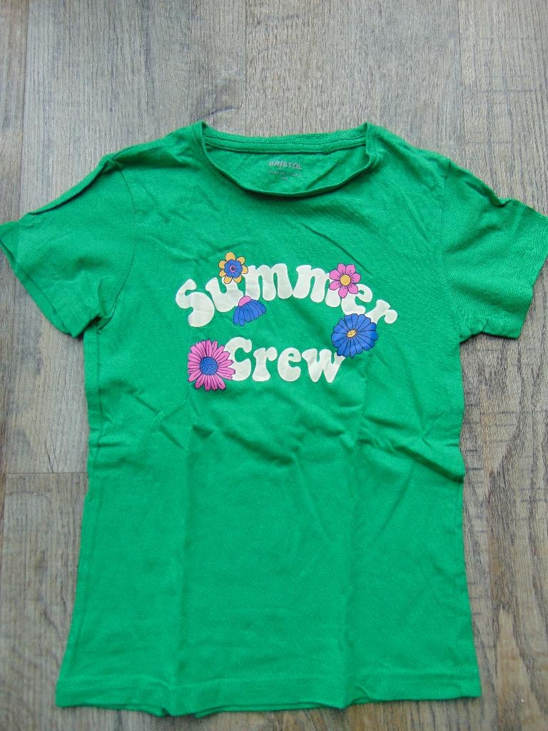 Groen T-shirt summer crew maat 140 shirt korte mouwen, Meisje, Ophalen of Verzenden, Zo goed als nieuw, Shirt of Longsleeve