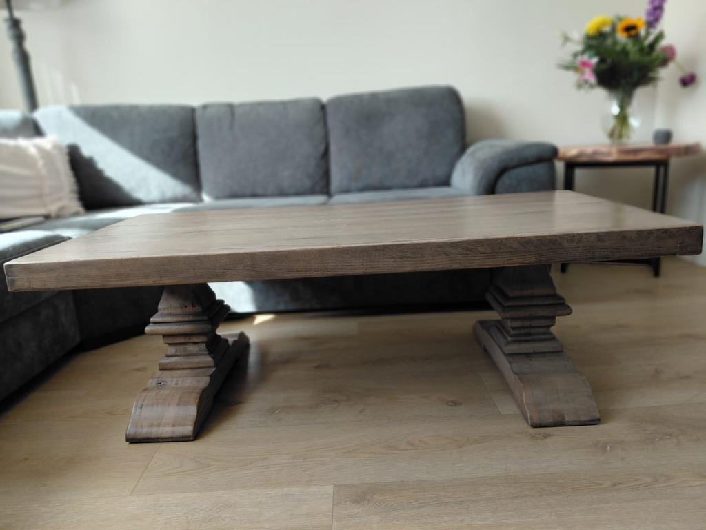 Eiken salontafel, Ophalen, 100 tot 150 cm, 50 tot 100 cm, Zo goed als nieuw