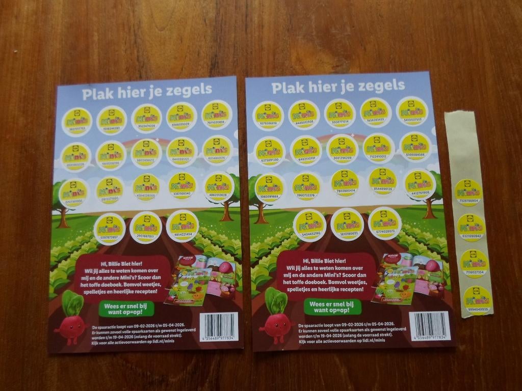Lidl      Mini,s.    2    kaarten   voor    4   euro., Lidl, Ophalen of Verzenden