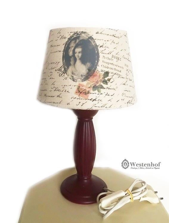 Vintage tafellamp met rode keramiek lampvoet,, Huis en Inrichting, Lampen | Tafellampen, Ophalen of Verzenden, Gebruikt, Overige materialen