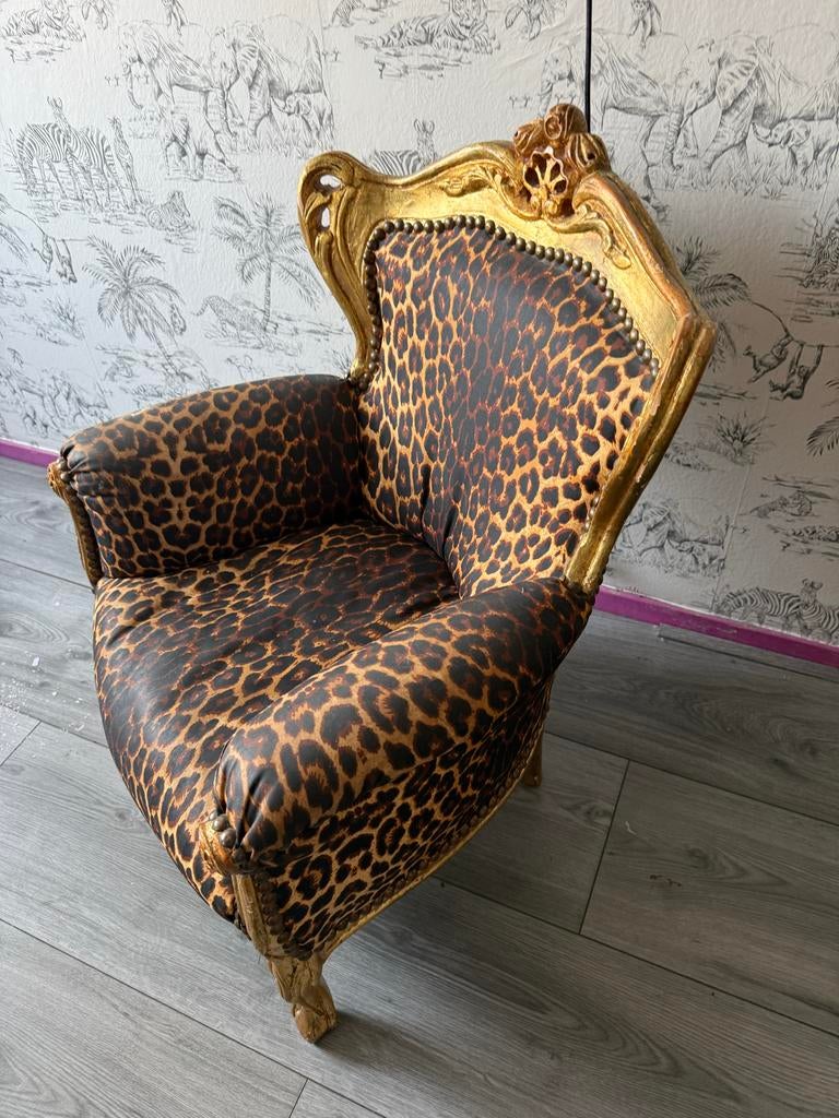 Leopard Barok Kinderstoel - Uniek en Stijlvol, Ophalen, Gebruikt, Overige kleuren, Eén