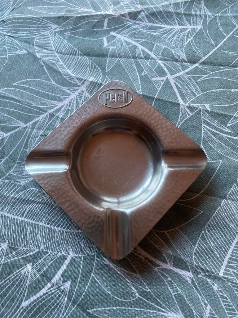 Oude Persil reclame asbak metaal 1940 Sola Fabriek Zeist, Ophalen of Verzenden, Zo goed als nieuw, Asbak