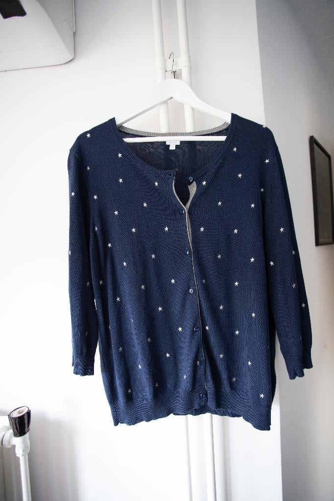 Donkerblauw vest met sterrenpatroon Alba Moda maat 44, Blauw, Maat 42/44 (L), Ophalen of Verzenden, Alba Moda