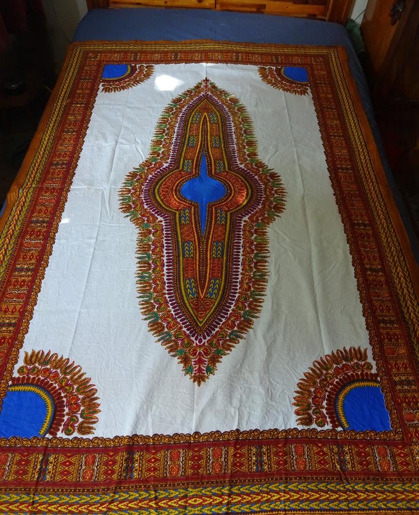 Afrikaanse print tafelkleed 170 x 120 cm, Verzenden, Gebruikt, Rechthoek, Binnen