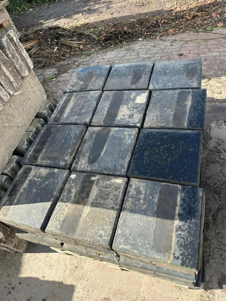 254st Gebruikte rubber tegels met beton gegoten 30x30x6cm, Tuin en Terras, Ophalen, Gebruikt, Rubber, Overige typen