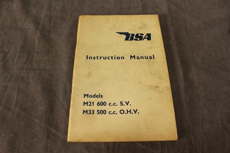 BSA M21 M33   motorcycle instruction manual, Ophalen of Verzenden, Overige merken